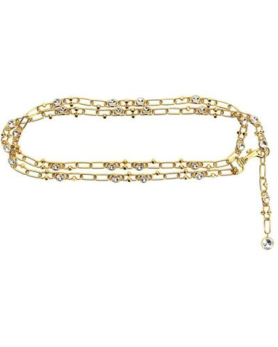 Alessandra Rich Chain And Crystal Belt Belts - Metallic