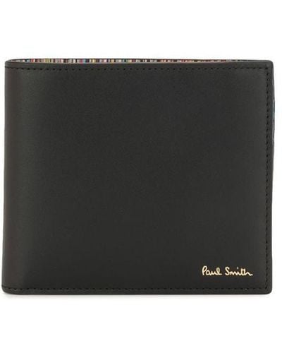 Paul Smith Signature Stripe Interior Bi-fold Wallet - Black