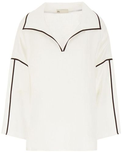 Tory Burch Linen Beach Shirt - White