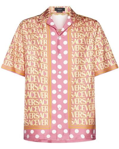 Versace Print Silk Shirt - Pink