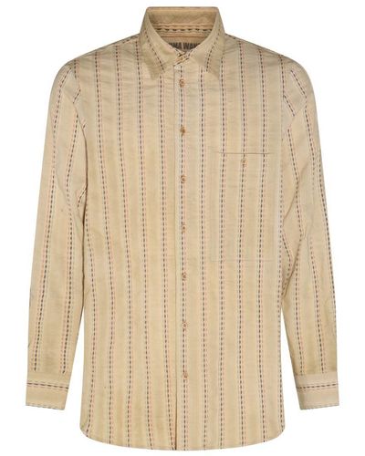 Uma Wang Tan Cotton Stripe Shirt - Natural