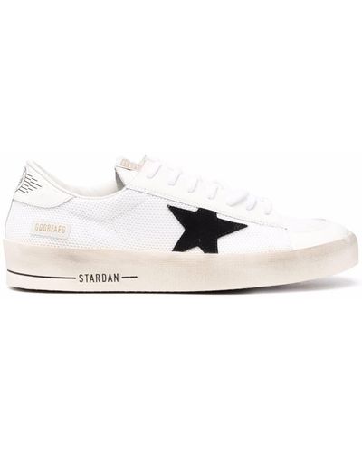 Golden Goose Men's Stardan Low-top Leather And Mesh Sneakers - White