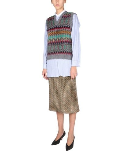 Maison Margiela Wool Skirt - Brown