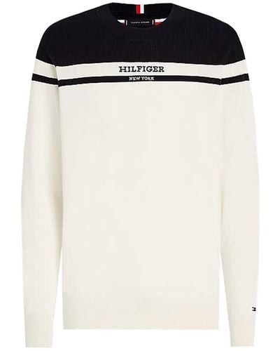 Tommy Hilfiger Colorblock Graphic C Nk Sweater - Black
