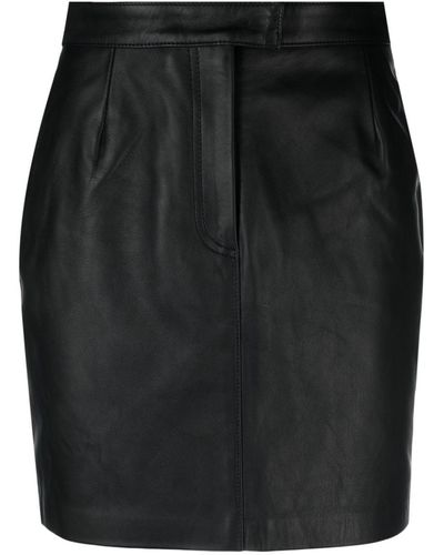 Officine Generale Felicie Lambskin Miniskirt - Black