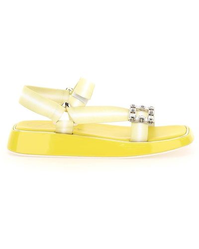 Roger Vivier Fabric Vivier Slide Trekky Sandals - Yellow