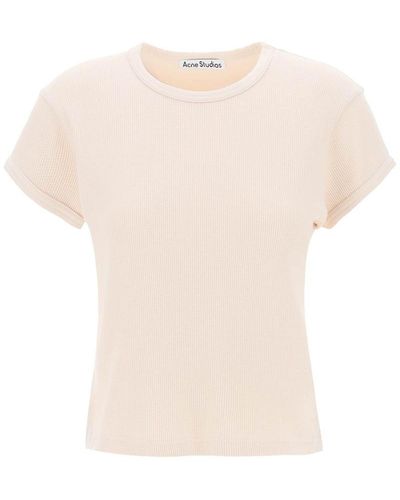 Acne Studios Cotton Honeycomb Pattern T-Shirt - White
