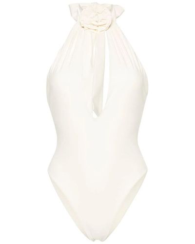 Magda Butrym Floral-appliqué Swimsuit - White