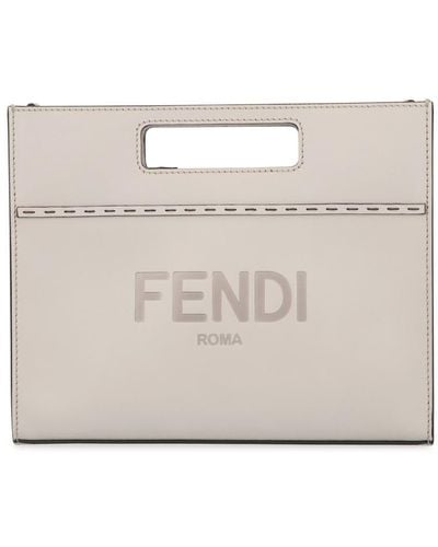 Fendi Leather Handbag - Grey