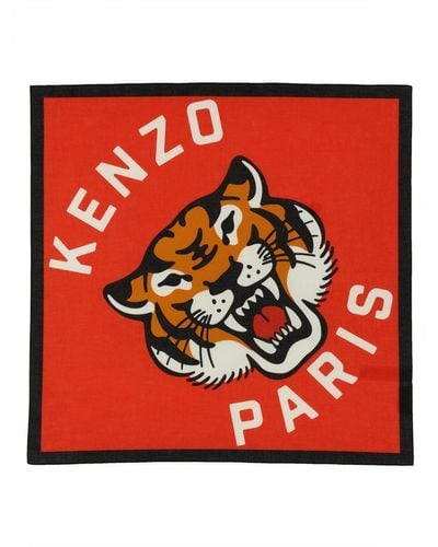KENZO Logo Scarf - Red