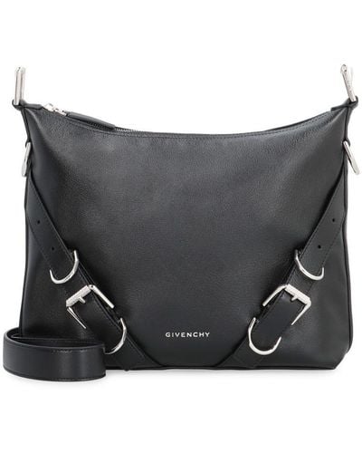 Givenchy Voyou Leather Crossbody Bag - Grey