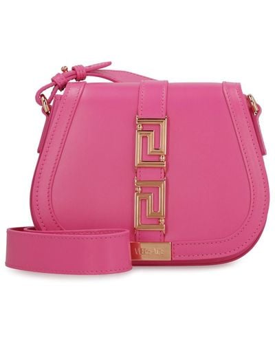 Versace Greca Goddess Leather Shoulder Bag - Pink