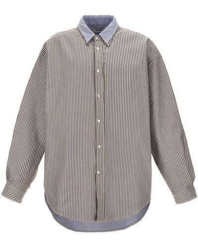 Hed Mayner 'Pinstripe Oxford' Shirt - Grey