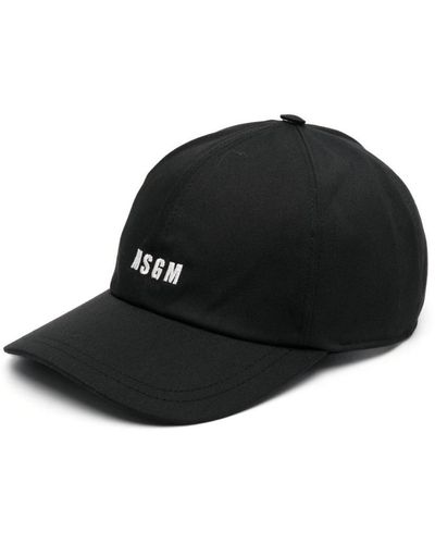 MSGM Embroidered-logo Cotton Baseball Cap - Black