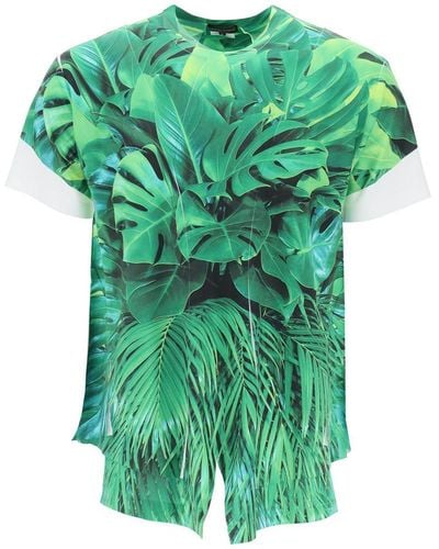 Comme des Garçons Comme Des Garcons Homme Plus Jungle Print T-Shirt With - Green