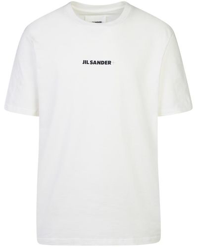 Jil Sander White Cotton T-shirt - Grey