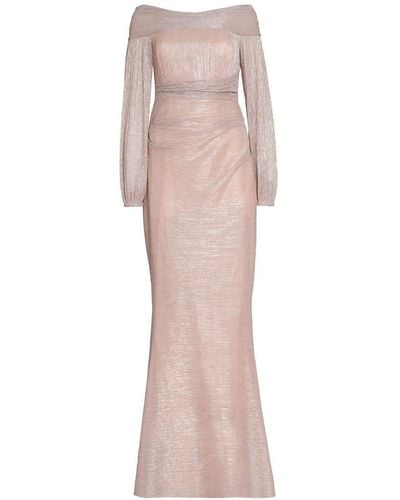 Talbot Runhof Lurex Draped Dress - Pink