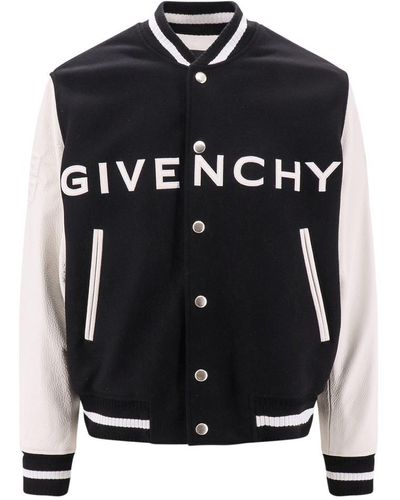 Givenchy Logo Patch Varsity Bomber Jacket - Black
