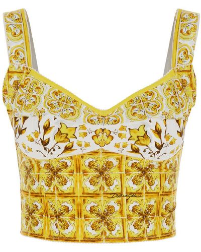 Dolce & Gabbana Top Tris Maiolica - Yellow
