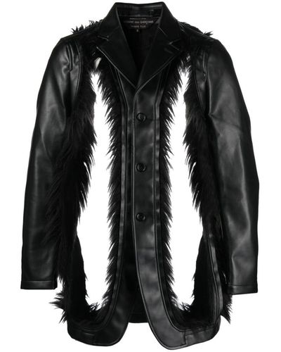 Homme by Michele Rossi + Cut-out Detail Single-breasted Jacket - Black