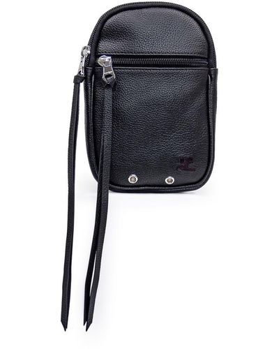 Courreges Courreges Leather Shoulder Bag - Black