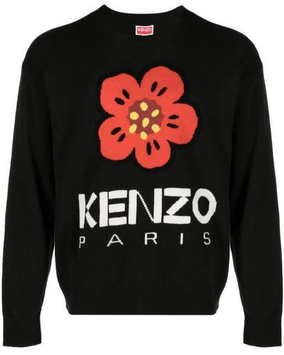 KENZO 'boke Flower' Sweater In Merino Wool - Black
