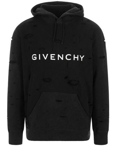 Givenchy Hoodie With Delavé Destroyed Effect - Black