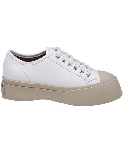 Marni Leather Lace-Up Trainers - White