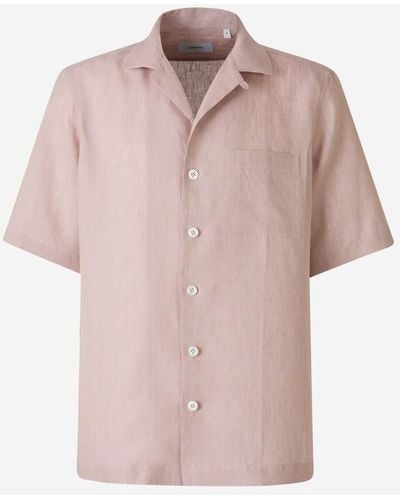 Lardini Pocket Linen Shirt - Pink
