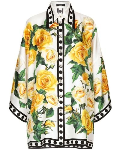 Dolce & Gabbana 'Rose Gialle' Shirt - Yellow