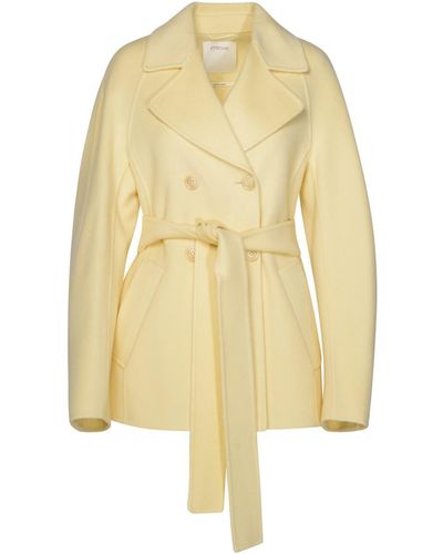 Sportmax Ivory Wool Blend Coat - Yellow
