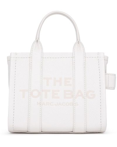 Marc Jacobs Ivory Leather Micro Tote Bag - White