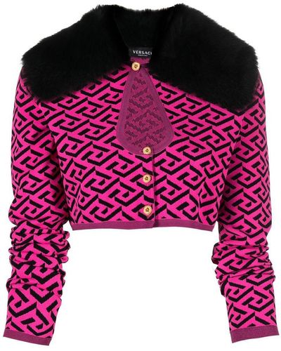 Versace Embroidered Cardigan - Pink