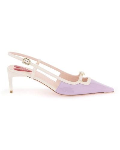 Roger Vivier Two-Tone Patent Leather Pumps - Pink