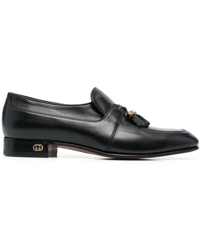 Gucci Tassel-trim Leather Loafers - Black