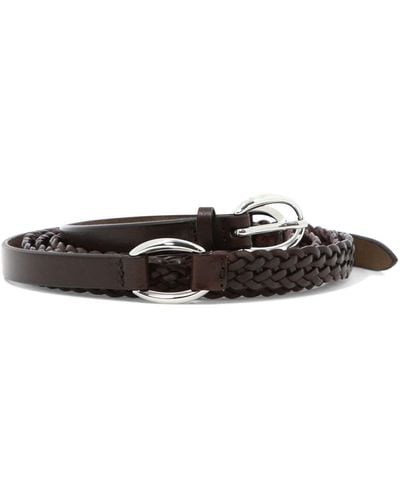 Orciani Woven Leather Belt - White