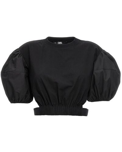 Karl Lagerfeld Cut-out T-shirt - Black