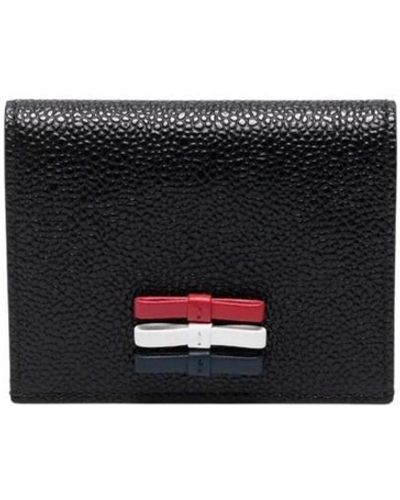 Thom Browne 3-Bow Double Card Holder - Black