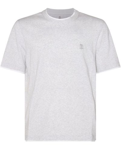 Brunello Cucinelli T-shirts And Polos Grey - White
