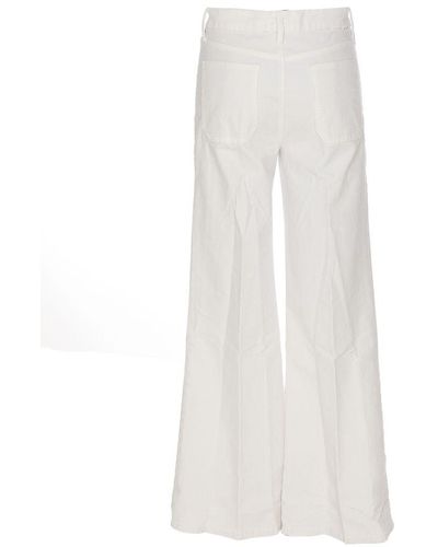 Mother 'the Patch Pocket Rollet Skimp' Trousers - White