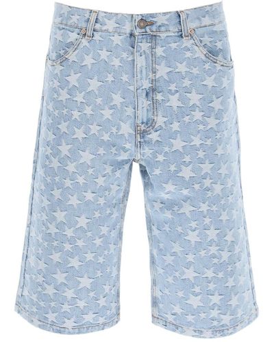 ERL Jacquard Denim Shorts - Blue