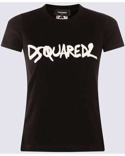 DSquared² Black And White Cotton T-shirt