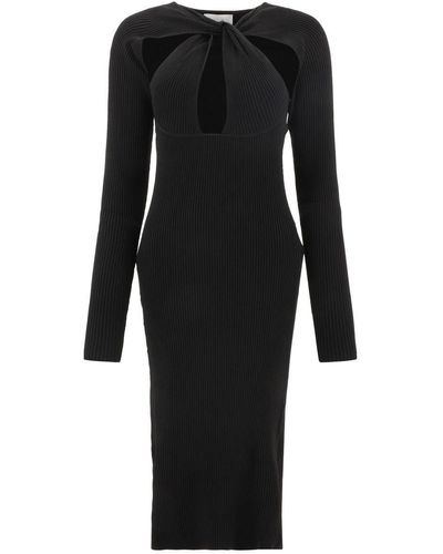 Coperni "Twisted" Ribbed Dress With Cut-Out - Black