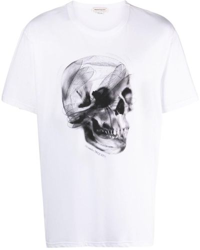 Alexander McQueen Logo-print Cotton-jersey T-shirt - White