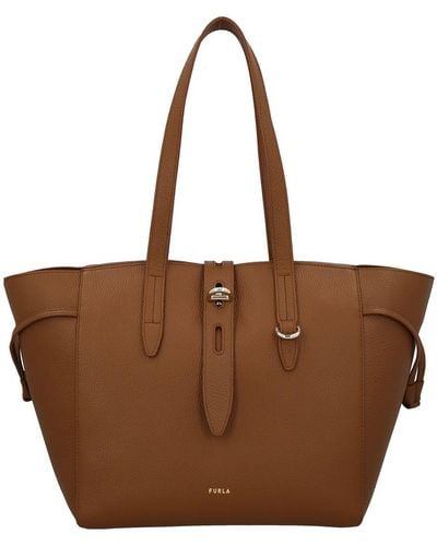 Furla Net M Cognac Shopping Bag - Brown