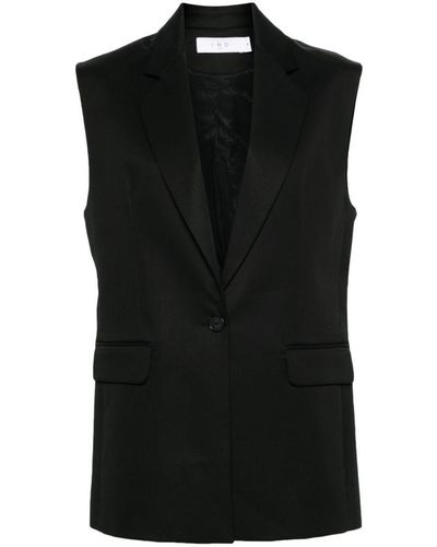 IRO Cotton Single-Breasted Vest - Black
