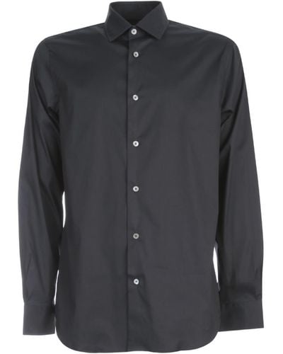 Paul Smith Tailored Fit Stretch Poplin Shirt - Black