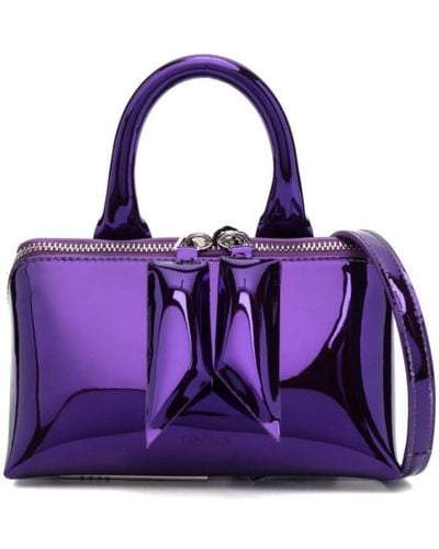 The Attico Friday Laminated Crossbody Bag - Purple