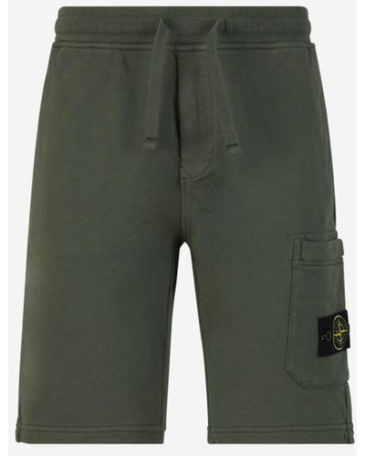 Stone Island Cotton Cargo Bermuda Shorts - Green