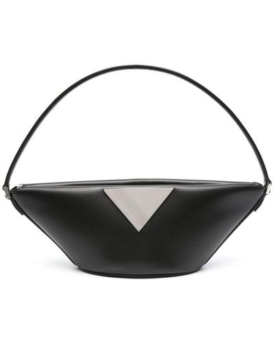 The Attico Piccola Leather Shoulder Bag - Black